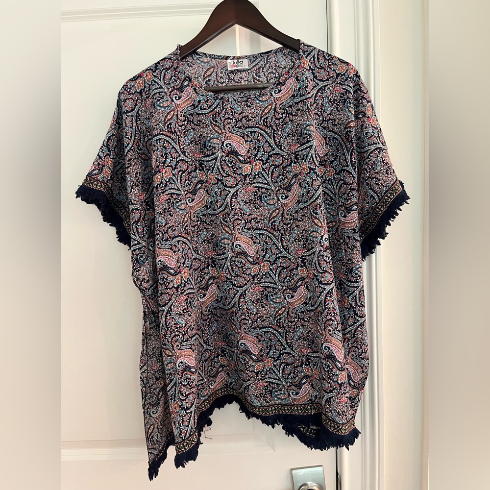 Lulla collection by Bindia cover up bohemian Sz. S/M blue frayed